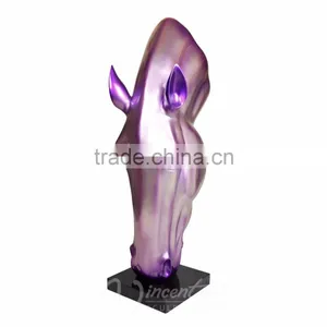 Home Decoration Promotion Resin Craft Fiberglass Head Horse Statue thumbnail-4