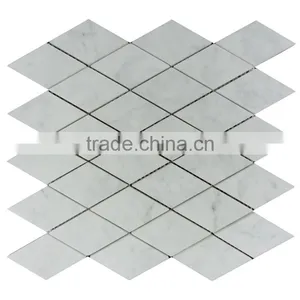 MM-CV227 Popular Indoor Decor Natural Stone Carrara Rhombus Marble Mosaics thumbnail-1