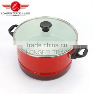 OEM 3pcs Enamel / Ceramic Cassrole / Stockpot With Glass Lid thumbnail-4