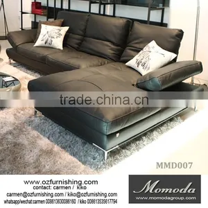 2017 Fashion Modern Style L Shape Full Top Grain Leather Sofa thumbnail-1