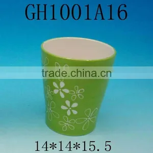 New Design Round Ceramic Blue Glazed Flower Pots thumbnail-1