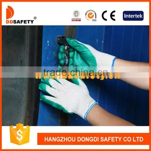 DDSAFETY 2017 10 Gauge Cotton Green Latex Coated Work Safety Gloves thumbnail-2