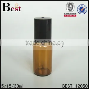 5ml Cosmetic Packaging Fragrance Perfume Brown Roll on Glass Bottle China Essential Oil Roll on Bottle Wholesale thumbnail-2
