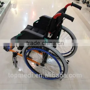 Topmedi Homecare Folding Manual Aluminum Light Wheelchair for Disabled Children thumbnail-4