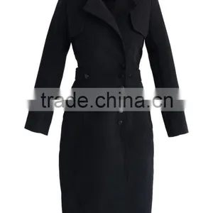 Multi-way Wear Coat and Skirt Set in Red,women Removable Dress Coat,women Knee Length Fitted Long Coat thumbnail-4