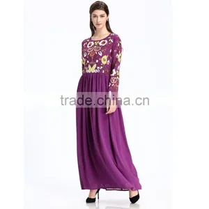 2017 Lady Maxi Beaded and Sequin Long One Piece Latest Design Dress thumbnail-4