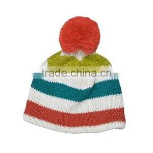 New Arrival Wholesale Acrylic Beanie Pompom thumbnail-2