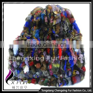 CX-D-124 Colorful Hand Patchwork Thick Genuine Fox Fur Rug Rugs thumbnail-3