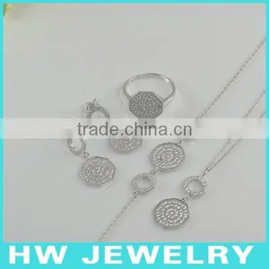 2014 Hot Sale Polygon Silver Bridal Jewelry Sets thumbnail-1