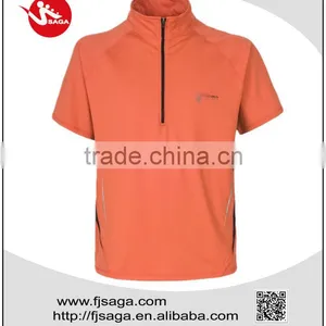 Men's Half-zipper Polyester Dri Fit Short Sleeve T-shirt thumbnail-1
