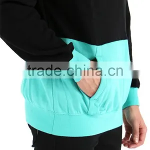 100% Cotton Pocket Sport Custom Men Hoodie Two Tone Hoodies thumbnail-4