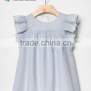 Latest Fashion Blouse Design Baby Lace Short Angle Sleeve Girls Cotton Tops Pictures thumbnail-1