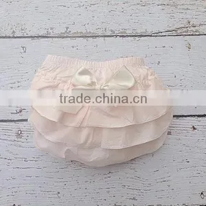 Baby Girl Cotton Bloomer Ruffles Diaper Cover Pure White Bloomer for Newborn Baby thumbnail-1