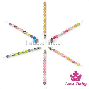 8NZ441-2 Lovebaby Wholesale Colorful Plastic Candy Chunky Multicolored Pearls With Metal Pacifier Clip thumbnail-4