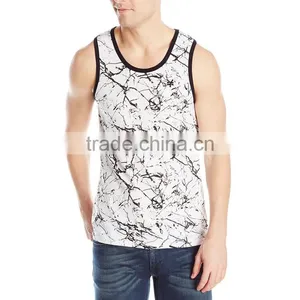 Design Custom Screen Printing 100 Cotton Bulk Wholesale Stringer Tank Top For Men thumbnail-2