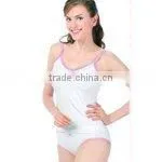 Plain White Seamless Lady Camisole Vest and Panty Set thumbnail-1