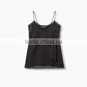Dongguan Yihao 2016 China Manufacturers Hot-sale Custom New Suede Lace Trim Silk Satin Dress Styles Girls Dress thumbnail-3