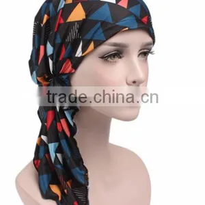 New Stretch Cloth Print Scarf Cap Scarf Hat Chemotherapy Hat thumbnail-3