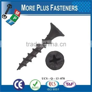 Made in Taiwan Yellow Zinc Black Phosphate Coarse Phillip Twin Fine Thread Zinc Drywall Screw thumbnail-5