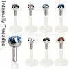 Hand Made Thread Internally Threaded Lip Bioflex Piercing Labret Monroes Jewelry For Wedding thumbnail-1