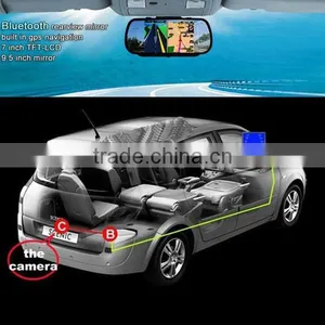7 Inch GPS Navigation Car Camera System Rearview Mirror Monitor thumbnail-5