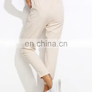 Wholesale Fashion Print Drawstring Mid Waist Loose Pants For Woman thumbnail-3