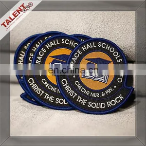 Custom High Density Shaped School Uniform Woven Patches China Supplier thumbnail-2