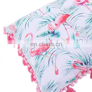 UV Resistance Waterproof Outdoor Pillow With Tassel for Beach and Garden Ins Flamingo Style Outdoor Cushion thumbnail-5