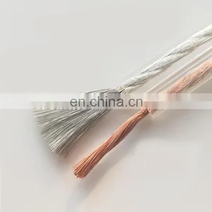 Transparent 12AWG 18AWG 22AWG 2 Core Flat Copper Stranded Speaker Cable thumbnail-4