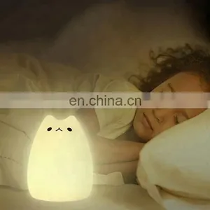 Soft Cute Cat Silicone Night Lamp Led Pat Night Light for Kids thumbnail-1