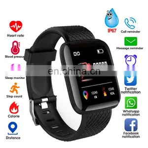 Sport Smart Watch Latest 2021 Shenzhen OEM 116Plus Ladies Sport Bracelet Wristband Waterproof Fit Bit Android Smart Watch Phone thumbnail-2