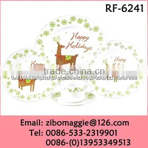 Round Shape Hot Sale Christmas Designed Porcelain Disposable Dinnerware for Holiday Gift thumbnail-1