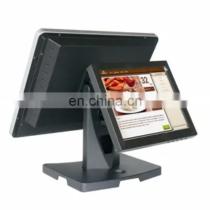 Terminal Restaurant Spare Parts Cash Register Machine With Printer 15 Desktops Dual Touch Screen Pos System thumbnail-1