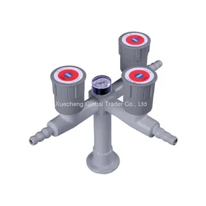 Desk Mounted Gas Valve Lab Acessories for Gas Supply Twin Outlet Gas Tap With Pressure Gauge thumbnail-3