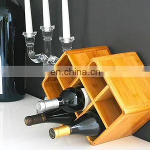Home Decor Kitchen 8 Bottle Storage Holder Wooden Bamboo Wine Rack thumbnail-5