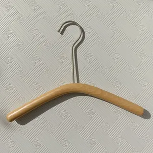 Korean Beech Customized Cloth Hangers Wood Coat Pants Rack Luxury Clothes Hanger With Anti-slip Clip thumbnail-2