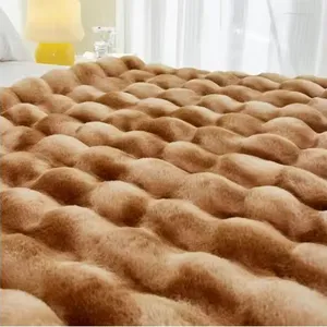 Faux Rabbit Fur Mink Various Good Quality Double Weighted Safety and Environmental Protection Skin-Friendly Softness Blanket thumbnail-3