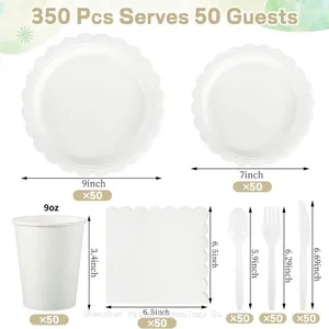 Solid-Color Lace Party Tableware - Plates, Napkins & Cutlery for Events thumbnail-4