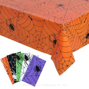 Wholesale Halloween Spider Web Tablecloths - Disposable Plastic for Party Decor, Bulk Supplies thumbnail-1