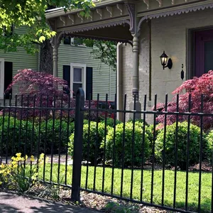Black Wrought Iron Garden Fence With 2mm Steel Rods thumbnail-5