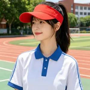 Custom Logo Promotional Visor Hats – Bulk Wholesale Plain Cotton Sun Caps for Events thumbnail-1