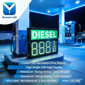 7 Segment Large LED Wifi RF Remote RS485 8 Inch LED Gas Price Display Panel For Petrol Station thumbnail-1
