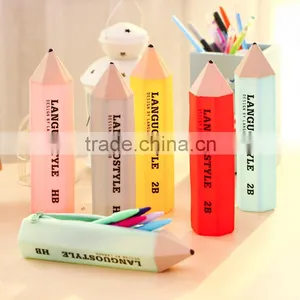 Colorful Pencil Shape Pen Cases/silicone Pen Bag thumbnail-1