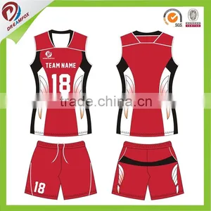 Latest Style Custom Made Sublimation Fashion Promotional Volleyball Uniforms thumbnail-4