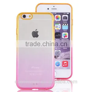 Plastic Mobile Phone Case for Samsung Galaxy s6 Gradient Colors Transparent Tpu Case Cover thumbnail-3