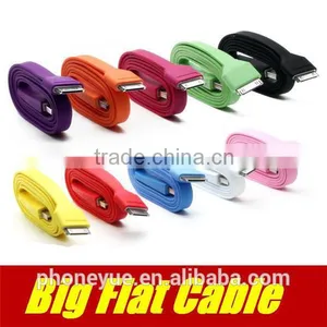 Colorful Big Flat Micro Usb Cable for Android Cell and for Iphone4/4s thumbnail-1