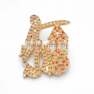 Wholesale Vnistar Delta Style Lady Shape Brooch Greek Sorority Lapel Pin thumbnail-1