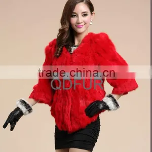 QD28120 Short Style Real Piece Outerwear Wholesale/retail Genuine Women Rex Rabbit Fur Jacket thumbnail-1