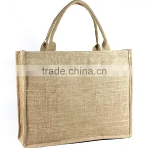 Factory Customized High-grade Jute Shopping Bag thumbnail-3