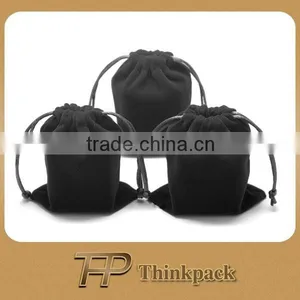 Sales Velvet Custom Black Pouch Bag thumbnail-1